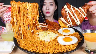 먹킷조합 ★ 믿고 먹는 까르보불닭 3봉지 amp 자메이카통다리 amp 마요네즈 먹방 ASMR MUKBANG  Spicy Carbo Chicken Noodle amp Chicken [upl. by Yttel]