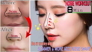 Best Exercises For Big Nose  Do that every day to get a beautiful slim nose at home [upl. by Atteragram]