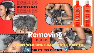 Shampooing My 4c4b Hair After 3 Months Of Wearing Knotless Box Braids Cantu Products ASMR [upl. by Llaccm957]