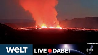 ISLAND Spektakulär Glutrote Lava Neuer Vulkanausbruch auf der ReykjanesHalbinsel  LIVE DABEI [upl. by Atsok]