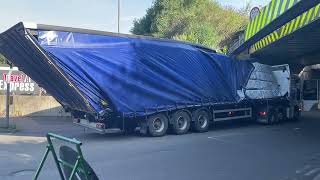 Lorry Hits Railway Bridge in StokeonTrent another bridge strike filmed by Bomark Studios [upl. by Ailima130]