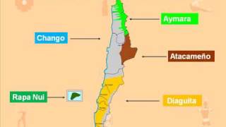 Ubicación de los pueblos originarios de chile mapuche aymara atacameño diaguita selk´nam yagan aonikenk rapa nui chango etc educacion arica chile felix milanes yopendragon [upl. by Yolanthe]