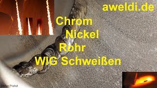 Edelstahl Rohr WIG Schweißen DN 40 einlagig zweilagig Wurzel Decklage Chrom Nickel Stahl YouTube [upl. by Adne565]