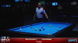 8BALL CLIFFHANGER  Shane Van Boening vs Oscar Dominguez  2018 US Open 8Ball Championship [upl. by Gaspar]