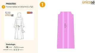 Proceso de costura Moldes  Patrón TUNICA PRIMERA COMUNION RT 1215AD [upl. by Nasas]
