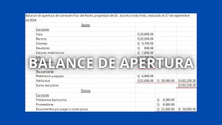 ¿Cómo realizar un balance de apertura contable de forma fácil y rápido en menos de quince minutos [upl. by Jordison828]