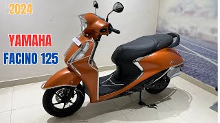 2024 New Yamaha Fascino 125 Copper Color Detailed Review With On Road Price Features Mileage [upl. by Gerstein]