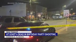 4 killed 28 injured in Alabama birthday party shooting [upl. by Ellevart]