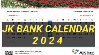 JK BANK CALENDAR 2024  Calendar 2024 [upl. by Ynahteb]