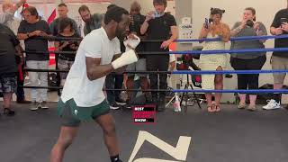 TERENCE CRAWFORD SHOWS OFF HIS SLICK SHADOW BOXING SKILLS AND HOW HE WARMS UP [upl. by Now440]