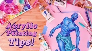 Acrylic Painting Tips amp Tricks For Beginners ✨🎨 [upl. by Jacinta]