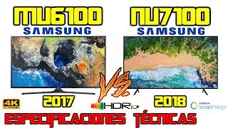 MU6100 Vs NU7100 Cuál es mejor tv Samsung 4k HDR Especificaciones técnicas MU NU [upl. by Barnett]