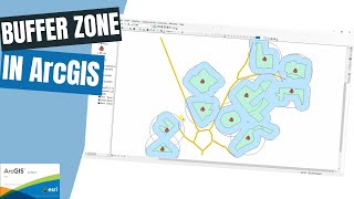 How to create buffer zone in ArcGIS  Buffer analysis in ArcGIS  v6 [upl. by Farlee]