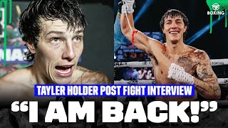 “I am BACK”  Tayler Holder on his KO win and Bryce Hall ringside reaction [upl. by Llerad]