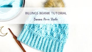 Billings Beanie Crochet Hat Tutorial [upl. by Duile255]