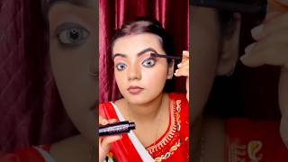 Traditional Bengali makeup look  Durga Puja makeup tutorial 😳🪷durgapuja navratri festival yt [upl. by Oicor]