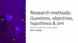 Research Methods Questions objectives hypothesis amp aim [upl. by Eadwina]