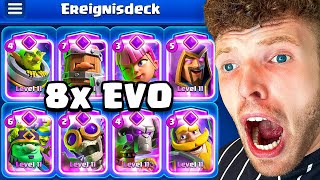 8 EVOLUTIONEN in 1 DECK SPIELEN 😱 Update  Clash Royale Deutsch [upl. by Ribaj428]