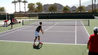 Andy Murray and Richard Gasquet Practice Serves 2012 BNP Paribas Open [upl. by Innob111]