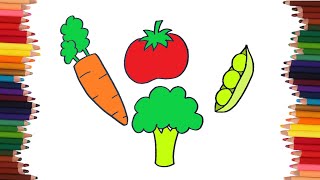 como dibujar verduras  Dibujos faciles [upl. by Oppen]