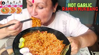 Spicy 3 Packets Hot Garlic Chings Ramen Noodles Challenge  Nepali Mukbang  Chinese Food [upl. by Roht]