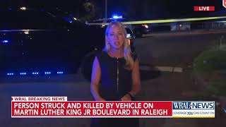 Person struck and killed by vehicle on Martin Luther King Jr Blvd in Raleigh [upl. by Aticilef]