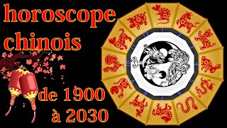 Comment calculer son signe astrologique chinois avec calendrier chinois complet de 1900 à 2030 [upl. by Eninahpets]