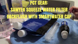 Sawyer Squeeze Water Filter backflush with smartwater cap [upl. by Kellen524]