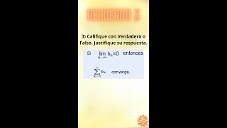 Ejercicio semanal condición necesaria para convergencia de series numércias [upl. by Ellwood]