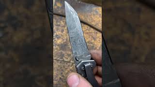 Damascus pocket knife damascusblade damascusknife damascus blacksmith [upl. by Conah]