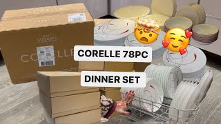 Corelle 78 piece dinner set unboxing [upl. by Satterlee]