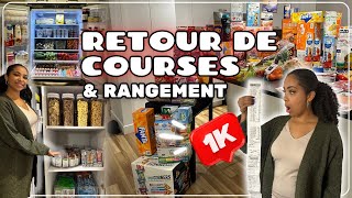 🛒RESTOCK de 1000 😱 ORGANISATION et rangement frigoplacard  RETOUR DE COURSES famille de 5 💪🏾 [upl. by Niassuh843]