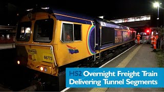 The Overnight Freight Train Delivering HS2 Tunnel Segments [upl. by Inaliel]