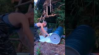 bushcraft build camp camping survival shelter wildlife skills lifehacks forest [upl. by Nahgem]