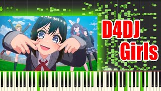 D4DJ Death Threats but its MIDI  D4DJ Girls Piano sound [upl. by Cordi]