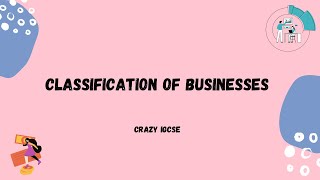 CAMBRIDGE IGCSE BUSINESS 0450  Classification of Businesses [upl. by Clere551]