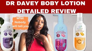 DR DAVEY BODY LOTION DETAILED REVIEW  DR DAVEY KOJIC ACID DR DAVEY ARBUTIN  DR DAVEY GLUTATHIONE [upl. by Renaldo97]