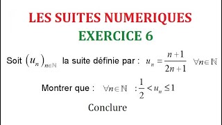 Les suites numériques 1bac exercice 6 [upl. by Brezin]