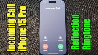 Incoming Call on the iPhone 15 Pro with the Reflection Ringtone Sound [upl. by Ynafetse957]