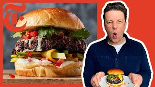 Jamie Olivers Ultimate Veggie Burgers  NYT Cooking [upl. by Euqirat]