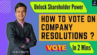 How to Vote on Company Resolutions  Company Resolutions pe Vote kaise Kare  Hindi  sharevoting [upl. by Allsopp]