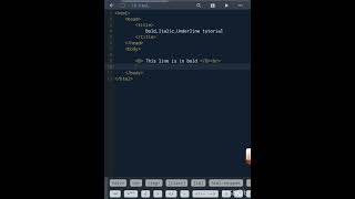 BOLDItalicand Underline tag tutorial coding html weblanguage website programming [upl. by Peer135]