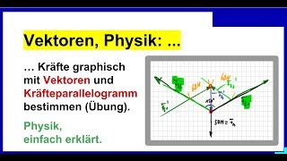 Vektoren Physik Kräfte graphisch mit Vektoren und Kräfteparallelogramm Übung Klasse 7 [upl. by Leahey924]