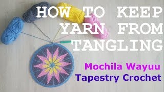 HOW TO KEEP YARN FROM TANGLING MOCHILA WAYUU  TAPESTRY CROCHET [upl. by Rothschild868]