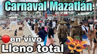 Carnaval de Mazatlán hoy es el combate naval y la playa está en lleno total también el malecón [upl. by Stanway967]