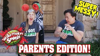 WATERMELON SMASH CHALLENGE  PARENTS EDITION Messier Than Eat It Or Wear It [upl. by Assele]