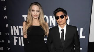 Angelina Jolies son Pax shows facial scars on the red carpet after serious bike crash [upl. by Nyvlem]