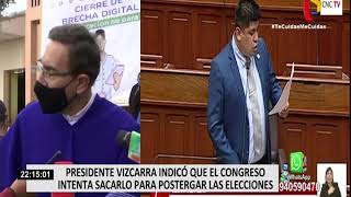 Presidente Vizcarra afirmó que buscan sacarlo del cargo para postergar elecciones del otro año [upl. by Filip]