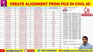 Alignment from file in Civil 3d  Alignment from Object in Civil 3d  Alignment from SCR File C3d [upl. by Ennairb]