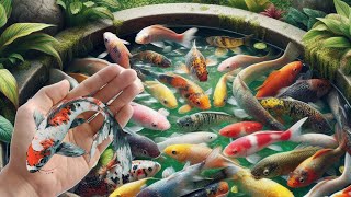 Catching fish ornamental fish colorful fish nemo crabs turtle catfish goldfish koi [upl. by Omrellig]